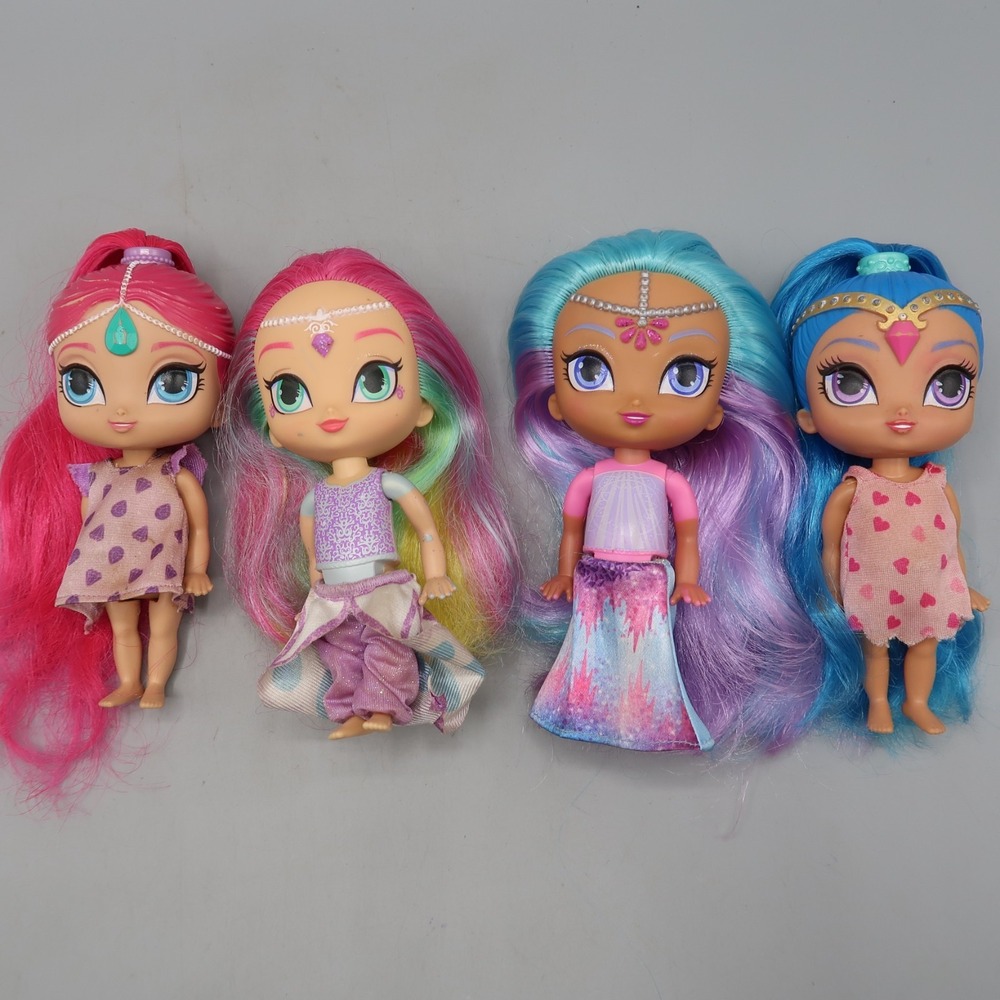 Lot of 4 Shimmer and Shine Samira Imma Dolls 6" Dolls Mattel Genie Lot